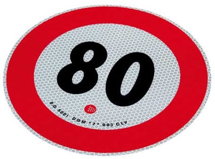 Speed limit sign. 80 km/u