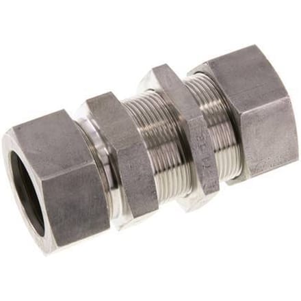 35L RVS Rechte Snijringkoppeling Schotdoorvoer 160bar ISO 8434-1