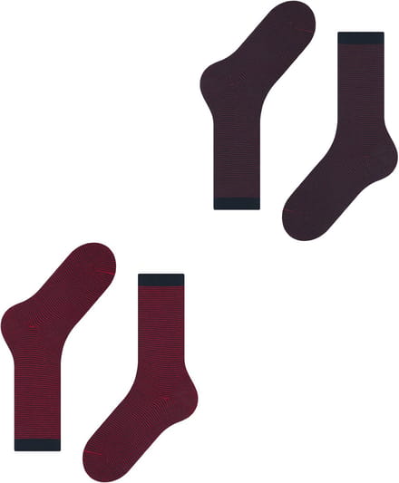 Esprit Allover Stripe 2-Pack gedessineerd katoen multipack sokken heren veelkleurig - maat 39-42