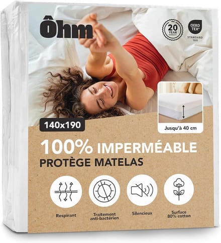 Matrasbeschermer Frans bed - Oplegger Molton - Matras Beschermen - Waterdicht Absorberend - 140 x 190 cm - Wit