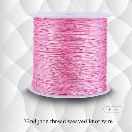 Cordon en nylon pour nœud chinois, 100 m x 0,8 mm, fil Shamballa pour macramé, queue de rat, rose pink