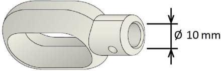 Stalen oog tbv noodhandbediening Simu T8 M