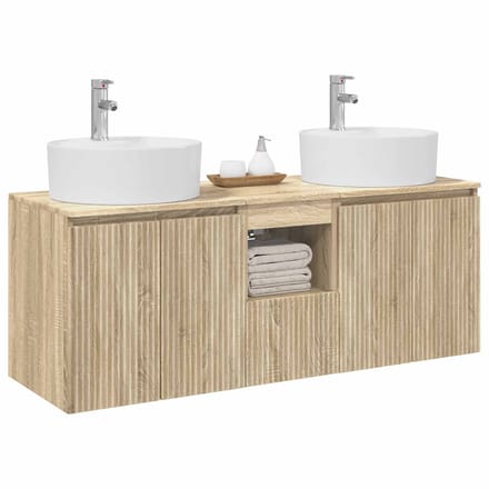 vidaXL - Badkamerkast - set - 3 - st - Sonoma - Eiken - 49,5 - x - 44,5 - x - 65 - cm