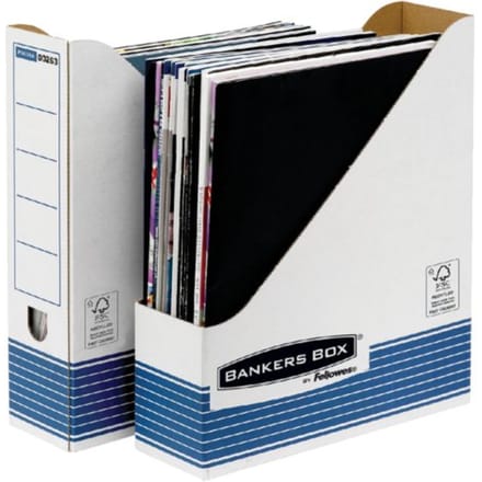 Tijdschriftcassette bankers box system a4 wit Blauw