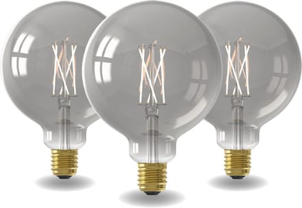 Calex Smart LED Lamp - Set van 3 stuks - Wifi Filament Verlichting - Globe 12.5cm - E27 - Slimme Bulb - Dimbaar - 7W
