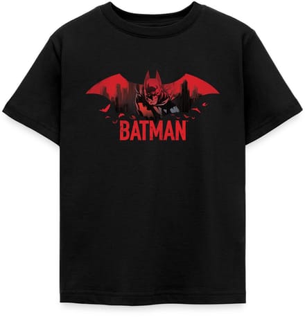 Batman Met Vleermuizen En Rood Batman-Logo T-Shirt Kinderen