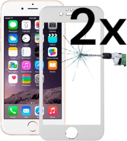 Screenprotector Geschikt voor Apple iPhone 7/8 plus full cover 5D screen protector 2X- Beschermglas- Beschermglas/gehard glas/Hoge kwaliteit kleur Wit