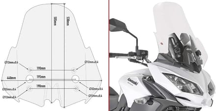 Motor Windscherm - Windgeleider Deflector - Bescherming Tegen Wind - Sterk Acryl Materiaal - 53cm Hoog 44cm Breed - Transparant