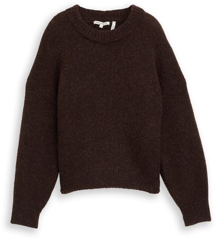 Tom Tailor Denim - Oversized gebreide trui - Maat M - soft chocolate brown melange