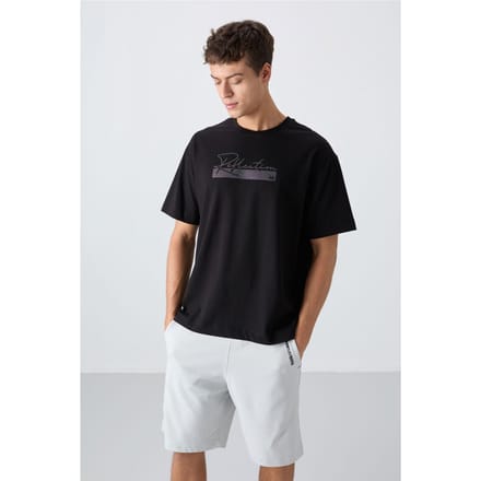 Oversized Gedrukt Katoenmix T-Shirt