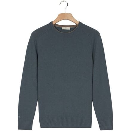 Thomas Maine Trui Crew Neck Single Knit Fine Lambswool Storm Sky / male