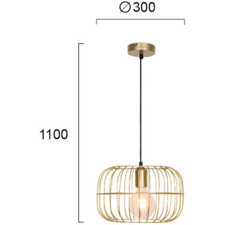 Viokef Hanglamp Zenith in kooivorm, goud