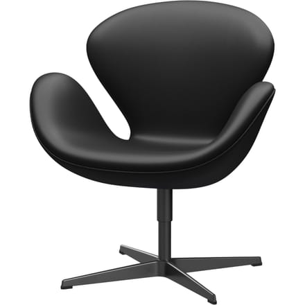 Fritz Hansen Swan Chair - leer Aura zwart - zwart