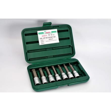 Dubbele set, bit en dop XZN HANS 1/2 inch 7 Stuk (M5 - M16) 100mm