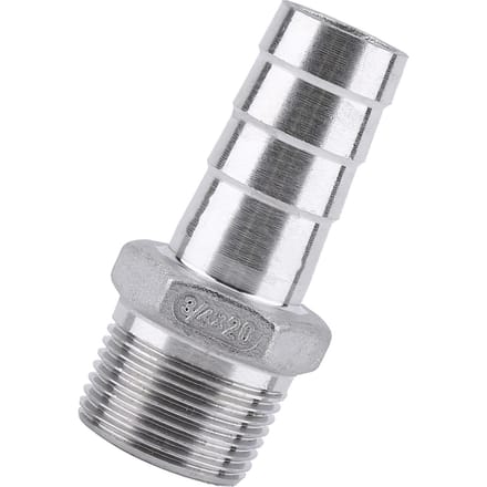 RVS 304 Mannelijke Schroefdraad Pijpfitting Barb Slangstaart Connector (34 x20mm)