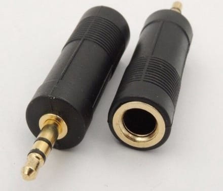 3.5MM STEREO TO 6.35MM JACK ADAPTOR GOLD PLATED