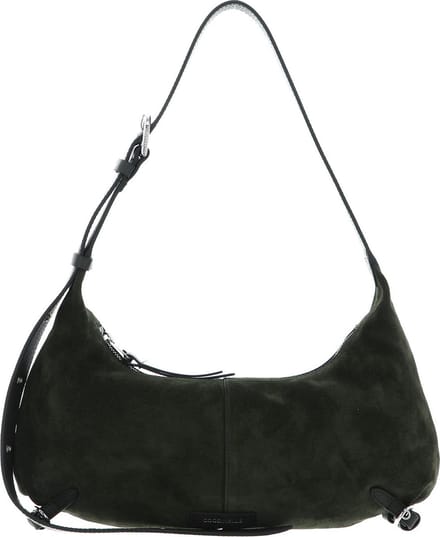 COCCINELLE Leren Schoudertas Abigail Suede B Shoulder Bag Alga Donkergroen