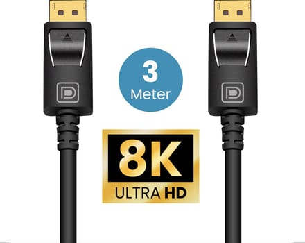 Somstyle DisplayPort kabel 1.4 – 8K 60Hz – 4K 144 Hz - 32.4GBps – Gecertificeerd – DP 1.4 kabel - 3 Meter