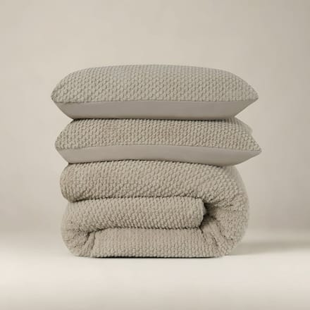 Sleeptime Fur Teddy Dekbedovertrek - 140X200/220 + 1 x kussensloop 60x70 - Taupe
