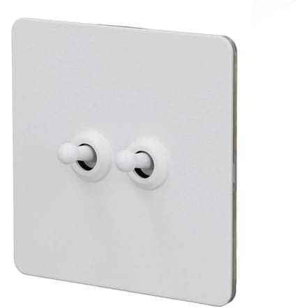 Muur Tuimelschakelaar RVS Paneel Geïsoleerde PC Basis 2-voudig 2-weg Dubbelpolige Tuimelschakelaar Minimalistisch Wit white