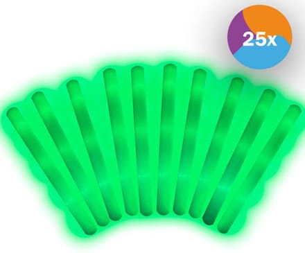Fjesta© LED foam sticks - Glow In The Dark - Lichtstaaf - 25 Stuks - Groen