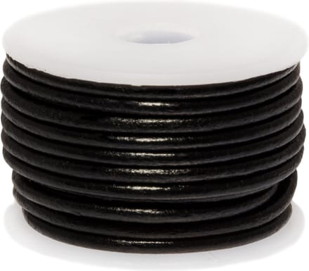 DQ Leer Rond (3 mm) Black (5 Meter)