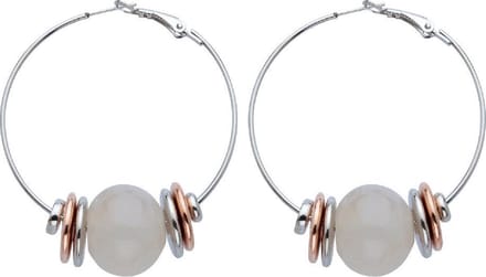 Behave - Oorringen dames - Minimalistische look - Melkwit en rosékleur