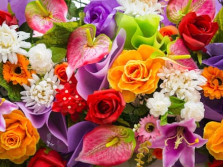 Diamond painting bloemen 30x40cm ronde steentjes