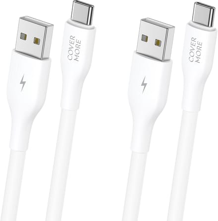 2x usb C kabel - Usb A naar usb C - Oplaadkabel - Usb lader - Stevig - Lange levensduur - Lader - 1m - Wit