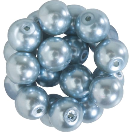 Glazen waskralen, Ø 10 mm, 20 stuks - Lichtblauw