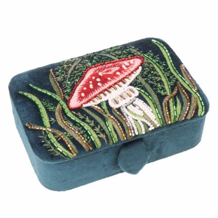 Sieradendoos Paddenstoel, donkergroen 16x11x5cm