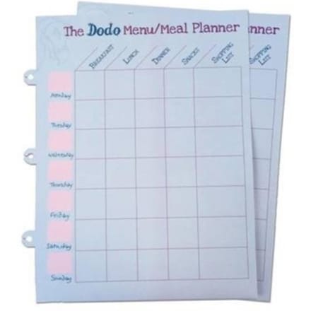 Dodo Pad Weekly Wipe-Clean Menu / Meal Planner - Rebecca Jay