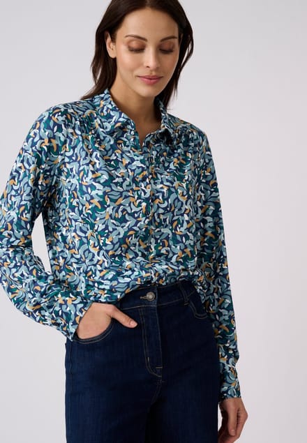 Damart - Overhemdblouse van warm tricot - Dames - Groen - M