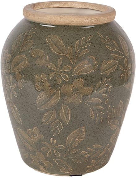 Clayre & Eef Vaas Ø 13x15 cm Groen Keramiek