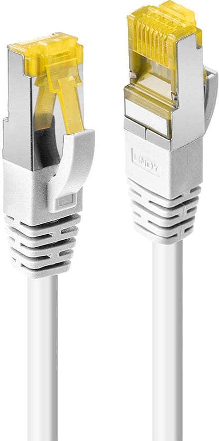 LINDY 47322 RJ45 Netwerkkabel, patchkabel CAT 6a (losse kabel CAT 7) S/FTP 1.00 m Wit Snagless, Vergulde steekcontacten, Afgeschermd 1 stuk(s)
