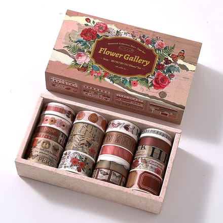 SIMNO® Washi tape set - 18 rollen - Flower Gallery