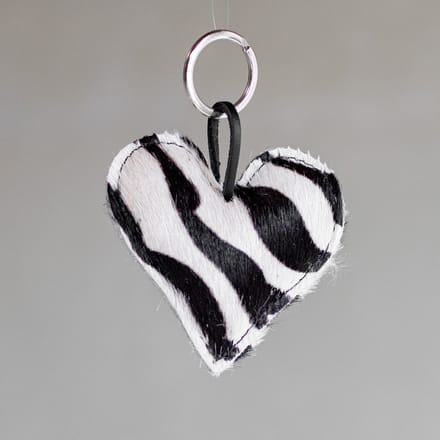 Sleutelhanger hart gevuld - Zebra