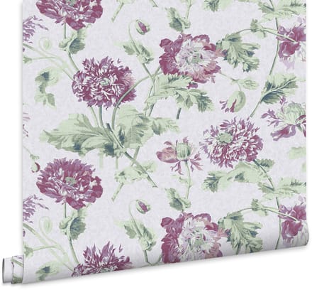 Laura Ashley Hepworth Behang - Bloemen - 10mx52cm - Paars