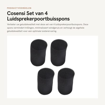 Dailygoods - Set van 4 Luidsprekerpoortbuisspons voor Verbeterd Geluidseffect