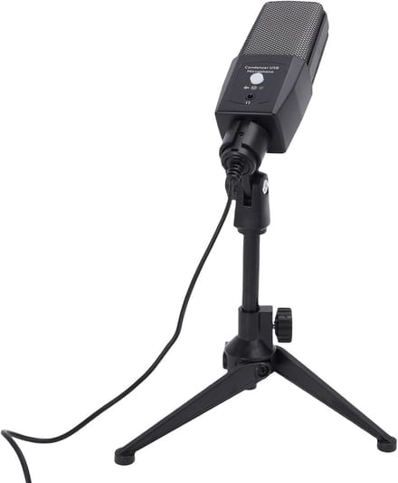USB Microfoon - Condensator Microfoon - Streaming Opnames - RGB Verlichting - Met Statief - Zwart