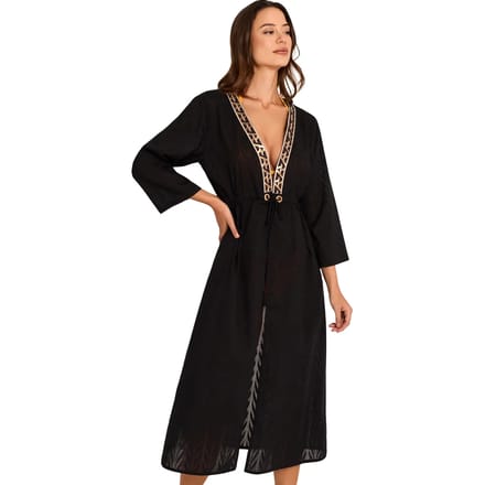 Dames lange strandkimono Selmark Duna