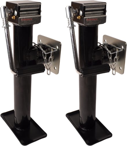 Set van twee kantelbare en uitdraaibare steunpoten - 43-70 cm - 2000 kg - inclusief flens
