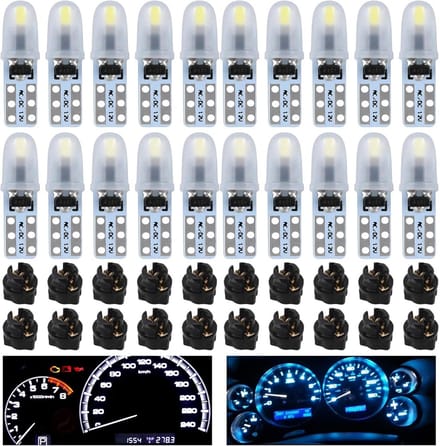 Set van 20 T5 LED Lampjes voor Dashboard en Indicatie - 12V Twist Lock