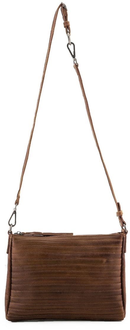 FREDsBRUDER Leren schoudertas Layer Crossbag Toffee bruine