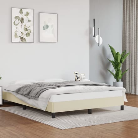 vidaXL - Bedframe - kunstleer - crèmekleurig - 140x190 - cm