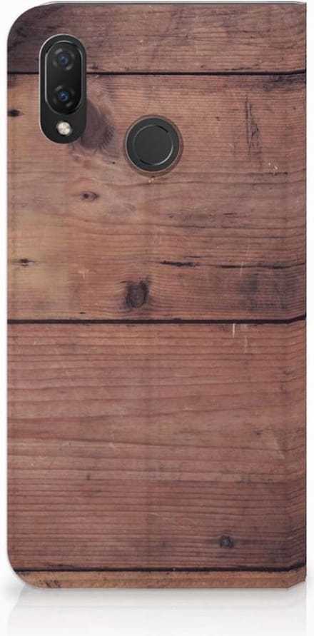 Huawei P Smart Plus Book Wallet Case Old Wood