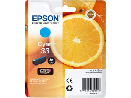 EPSON Cartouche d'encre T3342 Cyan - Oranges (C13T33424012)