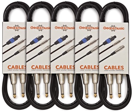 Set van 5 Jack Instrumentkabels, 1 m