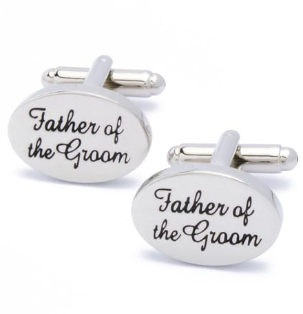 Manchetknopen - Father of the Groom Tekst Zilver Ovaal