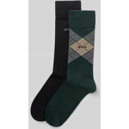 Sokken van katoenmix in een set van 2 model 'ARGYLE'